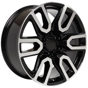 Set(4) 20x9 CV36 Gloss Black Machined - 6x139.7 +28ET with 275/55r20 Sailun TerraMax RT Tires &amp; TPMS