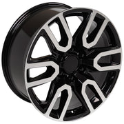 20" Replica Wheels fit GMC Sierra 1500 - CV36 Gloss Black Machined 20x9, Sailun Tires Set