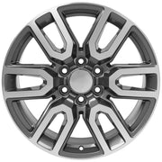 OE Wheels CV36 20x9 6x139.7 28et Gloss Gunmetal Machined Wheel SET