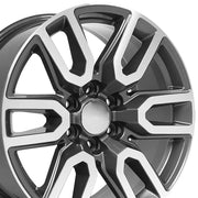 OE Wheels CV36 20x9 6x139.7 28et Gloss Gunmetal Machined Wheel SET