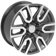 OE Wheels CV36 20x9 6x139.7 28et Gloss Gunmetal Machined Wheel SET