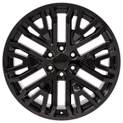 OE Wheels CV37 22x9 6x139.7 Gloss Black Wheels 285-45-22 Goodyear Eagle Touring Tires TPMS SET