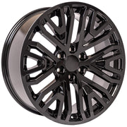 22" Replica Wheels fit GMC Sierra 1500 - CV37 Gloss Black 22x9, Sailun Tires Set