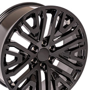 Set(4) 22x9 CV37 Gloss Black - 6x139.7 +28ET with 285/45r22 Goodyear Eagle Sport Tires