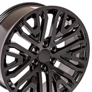 Set(4) 22x9 CV37 Gloss Black - 6x139.7 +28ET with 275/50r22 Bridgestone Alenza A/S 02 Tires