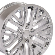 OE Wheels CV37 22x9 6x139.7 28et Chrome Wheel SET