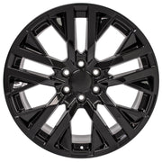 22" Replica Wheels fit GMC Sierra 1500 - CV38 Gloss Black 22x9, Goodyear Tires Set