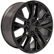 OE Wheels CV38 22x9 6x139.7 Gloss Black Wheels 285-45-22 Bridgestone Dueler Alenza HL Tires SET