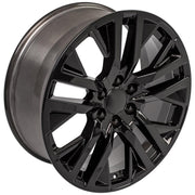 22" Replica Wheels fit GMC Sierra 1500 - CV38 Gloss Black 22x9, Sailun Tires Set
