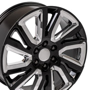 Set(4) 22x9 CV39 Gloss Black with Chrome Insert - 6x139.7 +28ET