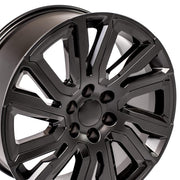 Set(4) 22x9 CV39 Satin Black with Gloss Black Insert - 6x139.7 +28ET with 275/50r22 Bridgestone Alenza A/S 02 Tires