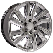 OE Wheels CV39 22x9 6x139.7 Gloss Hyper Black with Chrome Insert Wheels 285-45-22 Bridgestone Dueler Alenza HL Tires SET