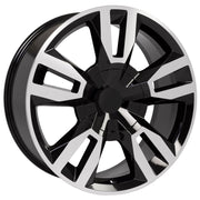 OE Wheels CV40 22x9 6x139.7 24et Gloss Black Machined Wheel SET