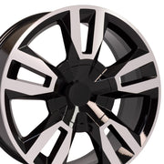 OE Wheels CV40 22x9 6x139.7 24et Gloss Black Machined Wheel SET