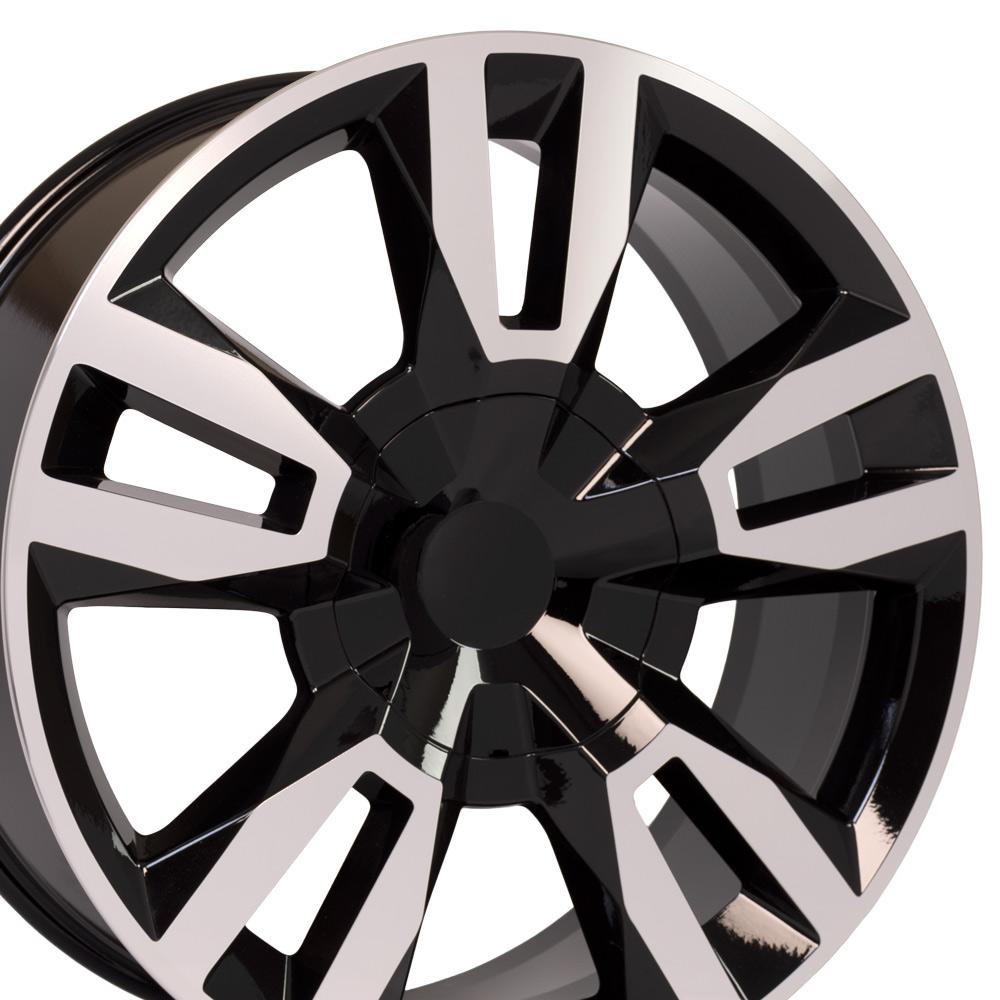Chevy Tahoe Wheels - RST Rally Rims - CV40 22x9 Black Mach'd - Chevy ...