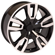 OE Wheels CV40 22x9 6x139.7 24et Gloss Black Machined Wheel SET