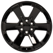 OE Wheels CV41 22x9 6x139.7 Gloss Black Wheels 285-45-22 Bridgestone Dueler Alenza HL Tires SET