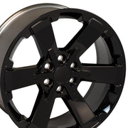 OE Wheels CV41 22x9 6x139.7 Gloss Black Wheels 285-45-22 Bridgestone Dueler Alenza HL Tires SET