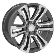 20" Replica Wheels fit GMC Yukon - CV44 Gloss Gunmetal Machined 20x9, Sailun Tires Set