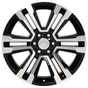 OE Wheels CV44 22x9 6x139.7 24et Gloss Black Machined Wheel SET