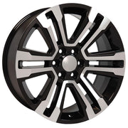 Set(4) 22x9 CV44 Gloss Black Machined - 6x139.7 +24ET with 285/45r22 Bridgestone Dueler Alenza HL Tires