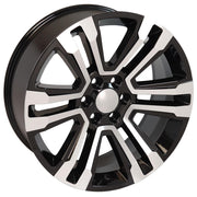 OE Wheels CV44 22x9 6x139.7 24et Gloss Black Machined Wheel SET