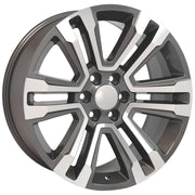 Set(4) 22x9 CV44 Gloss Gunmetal Machined - 6x139.7 +24ET with 285/45r22 Sailun TerraMax RT Tires &amp; TPMS