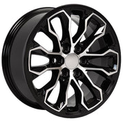OE Wheels CV54 17x8 6x120 33et Gloss Black Machined Wheel