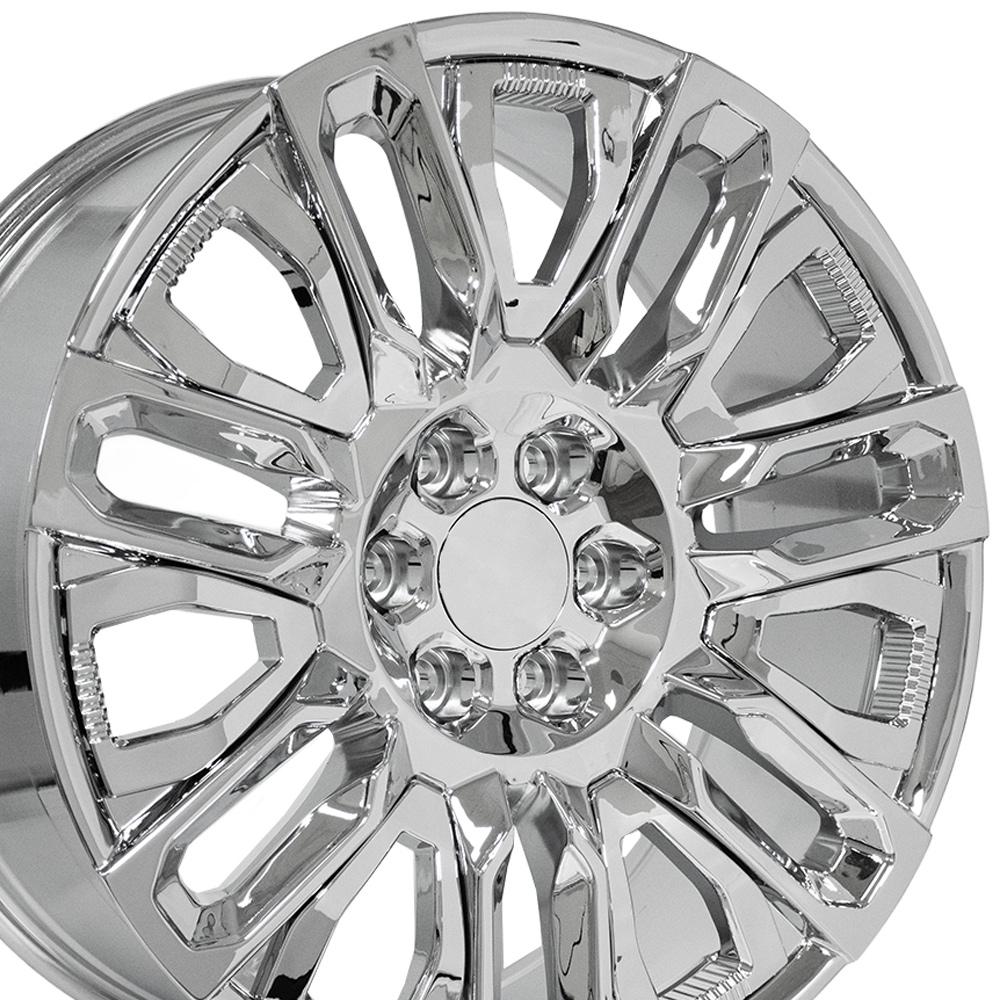 Rims Inset 22-inch Chrome with Chrome Insert Rims fit GMC Sierra 1500 - CV57 22x9 ...
