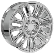 Set(4) 22x9 CV57 Chrome with Chrome Insert - 6x139.7 +28ET with 285/45r22 Sailun TerraMax RT Tires