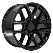 20" Replica Wheels fit Chevrolet Silverado 1500 - CV62 Gloss Black 20x9, Sailun Tires &amp; TPMS Set
