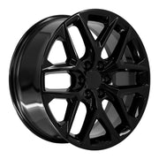 OE Wheels CV62 22x9 6x139.7 Gloss Black Wheels 285-45-22 Sailun TerraMax RT Tires TPMS SET