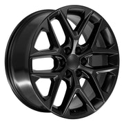 22" Replica Wheels fit Chevrolet Silverado 1500 - CV62 Satin Black 22x9, Bridgestone Tires &amp; TPMS Set
