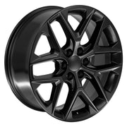 22" Replica Wheels fit Chevrolet Silverado 1500 - CV62 Satin Black 22x9, Goodyear Tires Set