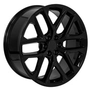 OE Wheels CV62 24x10 6x139.7 Gloss Black Wheels 305-35-24 Ironman iMove GEN 2 Tires SET