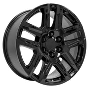 OE Wheels CV63 20x9 6x139.7 Gloss Black Wheels 275-55-20 Bridgestone Dueler Alenza HL Plus Tires SET