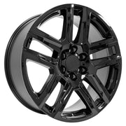 22" Replica Wheels fit Chevrolet Silverado 1500 - CV63 Gloss Black 22x9, Goodyear Tires Set