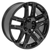 22" Replica Wheels fit Chevrolet Silverado 1500 - CV63 Gloss Black 22x9, Ironman Tires Set