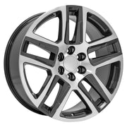 OE Wheels CV63 22x9 6x139.7 Gloss Gunmetal Machined Wheels 285-45-22 Goodyear Eagle Sport Tires SET