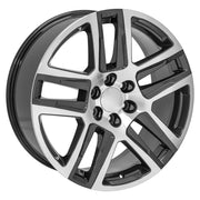 OE Wheels CV63 22x9 6x139.7 Gloss Gunmetal Machined Wheels 285-45-22 Goodyear Eagle Sport Tires SET