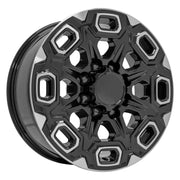 Set(4) 20x8.5 CV64A Gloss Black Machined - 8x165.1 +12ET