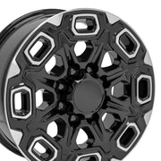 Set(4) 20x8.5 CV64A Gloss Black Machined - 8x165.1 +12ET