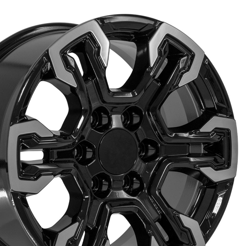 18-inch Black Machined Rims fit Chevrolet Silverado 1500 - CV65 18x8.5 ...