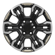OE Wheels CV65 18x8.5 6x139.7 26et Satin Black Machined Face - Two Tone Wheel SET