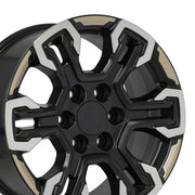 OE Wheels CV65 18x8.5 6x139.7 26et Satin Black Machined Face - Two Tone Wheel SET