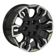18" Replica Wheels fit Chevrolet Silverado 1500 - CV65 Satin Black Machined Face - Two Tone 18x8.5, Sailun Tires Set