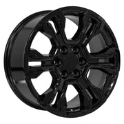 OE Wheels CV65 20x9 6x139.7 Gloss Black Wheels 275-55-20 Bridgestone Dueler Alenza HL Plus Tires TPMS SET