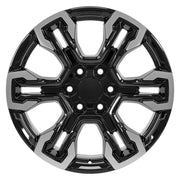 Set(4) 20x9 CV65 Gloss Black Machined - 6x139.7 +26ET with 275/55r20 TBB TS-37 AT Tires &amp; TPMS