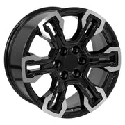 Set(4) 20x9 CV65 Gloss Black Machined - 6x139.7 +26ET with 275/55r20 TBB TS-37 AT Tires