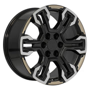 OE Wheels CV65 20x9 6x139.7 Satin Black Machined Face - Two Tone Wheels 275-55-20 Bridgestone Dueler Alenza HL Plus Tires TPMS SET